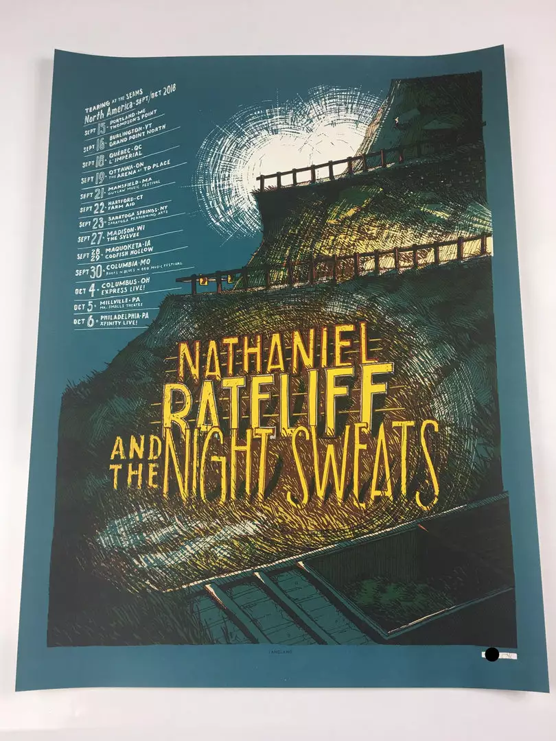 Nathaniel Rateliff & The Night Sweats - 2018 Landland Poster North America Tour Gig Posters 5 Nathaniel Rateliff & The Night Sweats - 2018 Landland Poster North America Tour Gig Posters