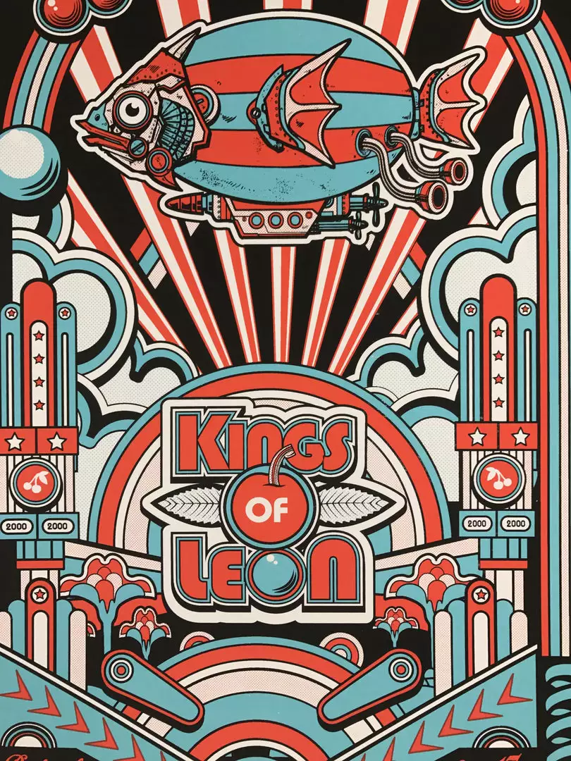 Kings Of Leon - 2017 Jesse Philips Poster Raleigh, Walnut Creek Amphitheatre 4 Kings Of Leon - 2017 Jesse Philips Poster Raleigh, Walnut Creek Amphitheatre
