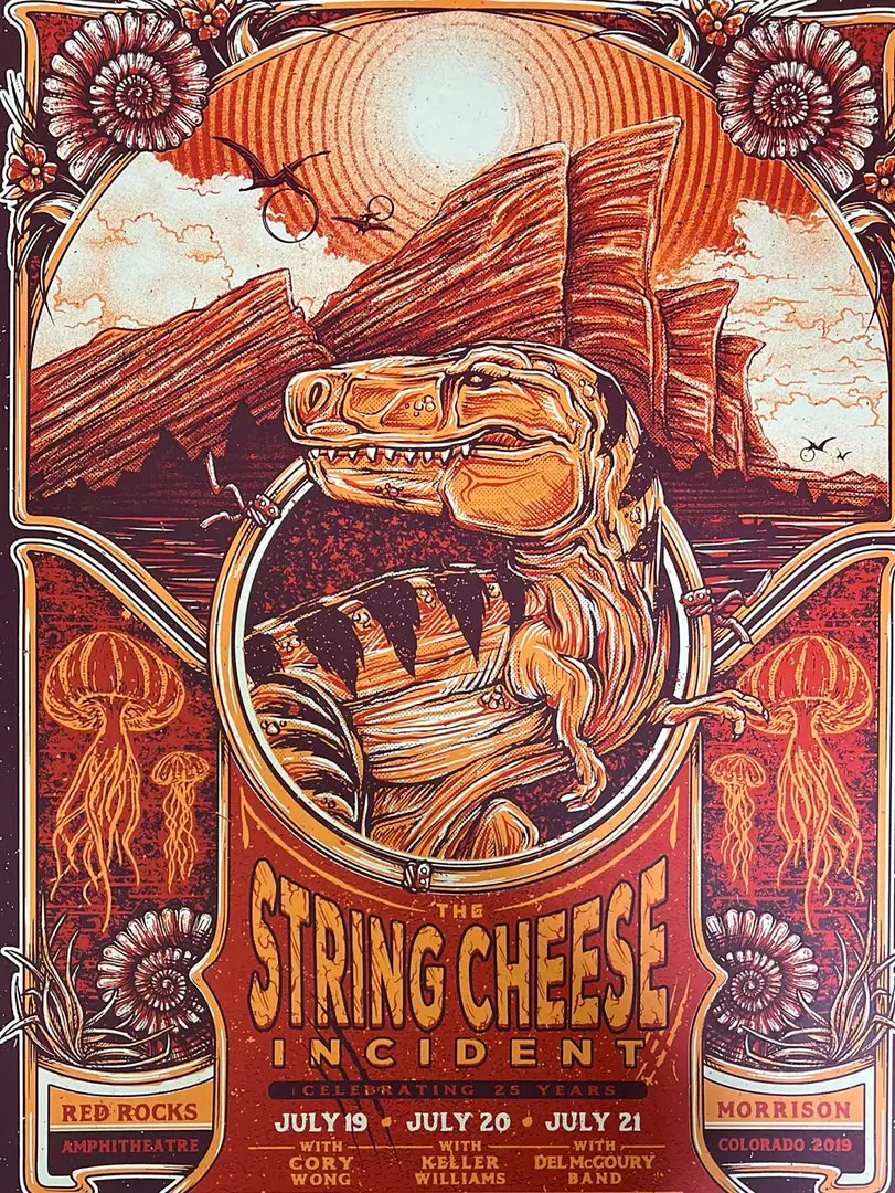 Half Hazzard Press String Cheese Incident - 2019 Half Hazard Poster Red Rocks Morrison, CO Colorado 3 Half Hazzard Press String Cheese Incident - 2019 Half Hazard Poster Red Rocks Morrison, CO Colorado