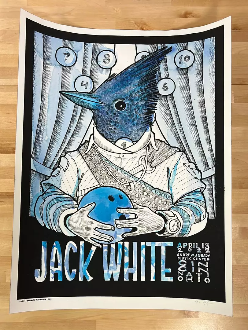 Jack White - 2022 Jay Ryan Poster Cincinnati, OH Watercolor 4 Jack White - 2022 Jay Ryan Poster Cincinnati, OH Watercolor