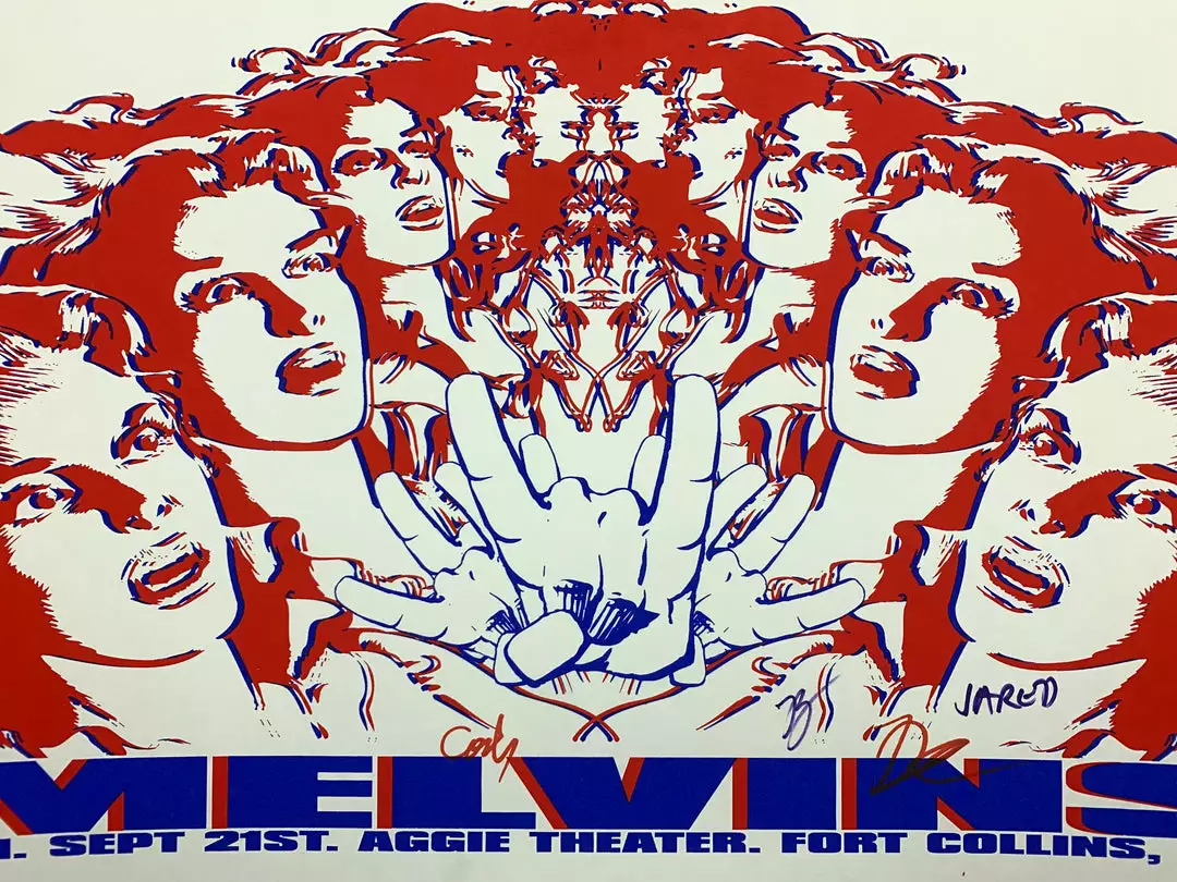 Melvins - 2007 8ball Poster Fort Collins, CO Aggie Theatre Band Signed 3 Melvins - 2007 8ball Poster Fort Collins, CO Aggie Theatre Band Signed