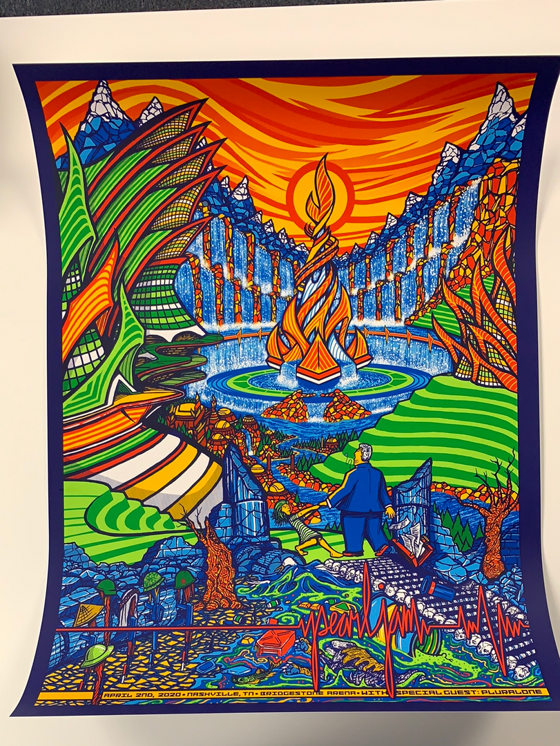 Gig Posters Pearl Jam - 2020 Brad Klausen Poster Nashville, TN 1st Ed Bridgestone Arena 4 Gig Posters Pearl Jam - 2020 Brad Klausen Poster Nashville, TN 1st Ed Bridgestone Arena