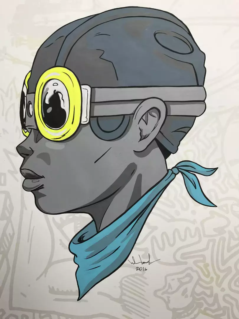 Sold Out Posters Store 20 Fly Boy - 2016 Hebru Brantley ORIGINAL Painting Beyond Kirby Flyboy Original Artwork