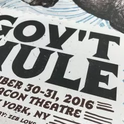 Gov't Mule - 2016 Zeb Love Poster Beacon Theatre New York, NY