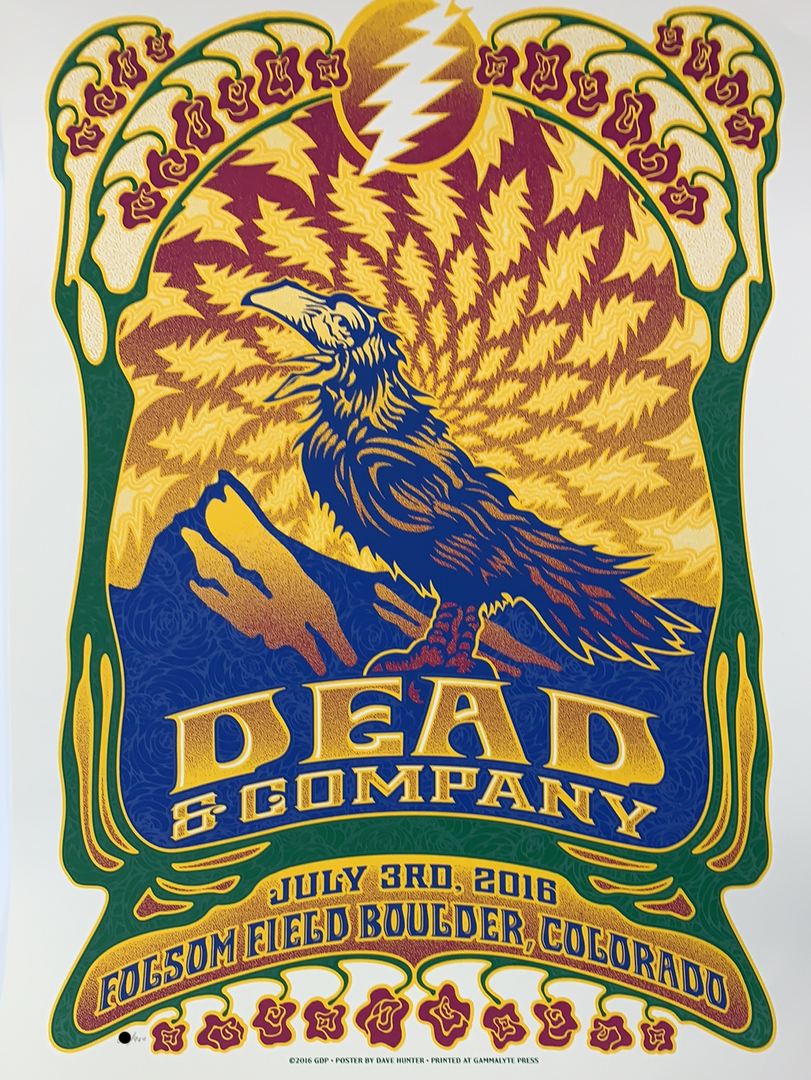 Dead & Company - 2016 Dave Hunter Poster Boulder, CO 7/3 Summer Tour Colorado 3 Dead & Company - 2016 Dave Hunter Poster Boulder, CO 7/3 Summer Tour Colorado