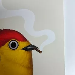 Fat Bird - 2019 Mike Mitchell Poster Wire-tailed Manakin Variant