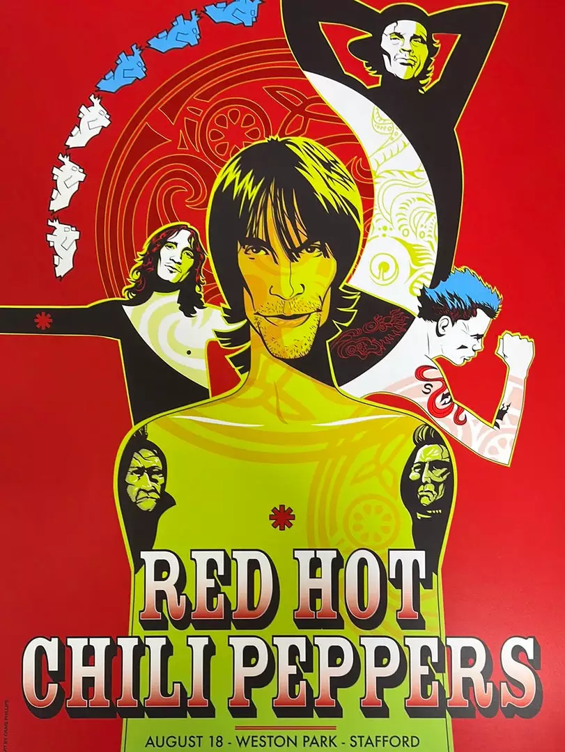 Red Hot Chili Peppers - 2001 Craig Phillips Poster Stafford, UK Weston Park 3 Red Hot Chili Peppers - 2001 Craig Phillips Poster Stafford, UK Weston Park