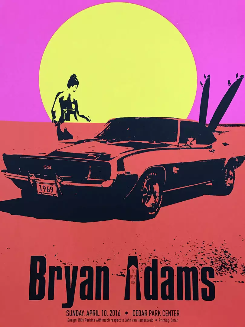 Bryan Adams - 2016 Billy Perkins Poster Cedar Park Texas Gig Posters 3 Bryan Adams - 2016 Billy Perkins Poster Cedar Park Texas Gig Posters