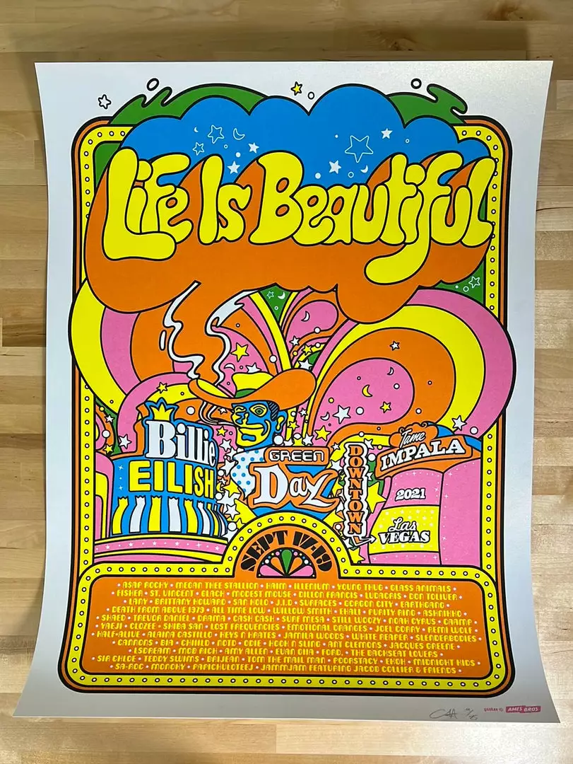 Life Is Beautiful Festival - 2021 Ames Brothers Poster Pearl Metallic Gig Posters 4 Life Is Beautiful Festival - 2021 Ames Brothers Poster Pearl Metallic Gig Posters