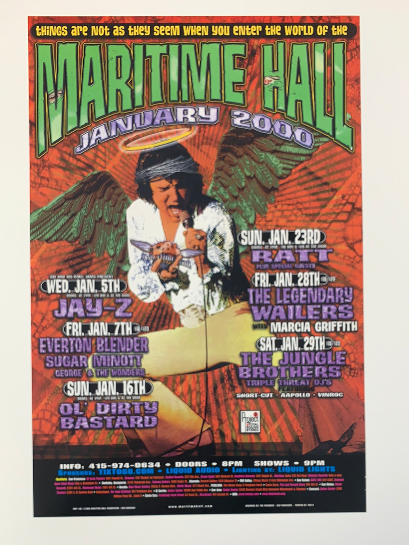 MHP 83 Maritime Hall - 2000 Poster August Ron Donovan Jay-Z San Fran 1st 4 MHP 83 Maritime Hall - 2000 Poster August Ron Donovan Jay-Z San Fran 1st