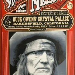 Willie Nelson - 2017 Mattole River Studios Poster Bakersfield, CA Gig Posters