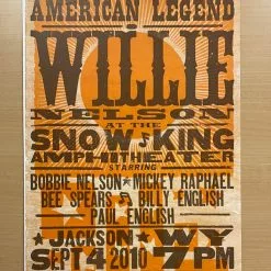 Willie Nelson - 2010 Hatch Show Print 9/4 Poster Jackson, Wyoming Gig Posters