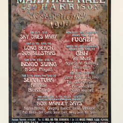 Sold Out Posters MHP 58 Maritime Hall - 1999 Poster February Fugazi, Long Beach Dub San Fran 1st Gig Posters
