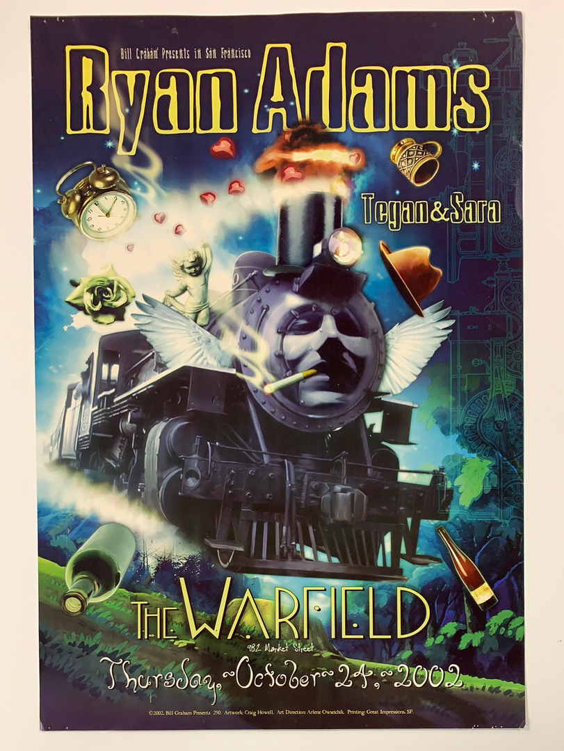 Ryan Adams - 2002 Craig Howell Poster The Warfield Theatre San Fran 1st 4 Ryan Adams - 2002 Craig Howell Poster The Warfield Theatre San Fran 1st