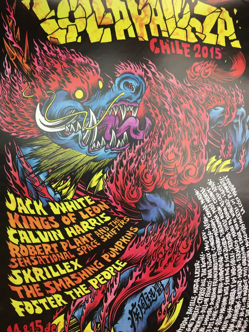 Sold Out Posters Lollapalooza - 2015 Artist Unknown Poster Santiago, CL O'Higgins Park Gig Posters 3 Sold Out Posters Lollapalooza - 2015 Artist Unknown Poster Santiago, CL O'Higgins Park Gig Posters