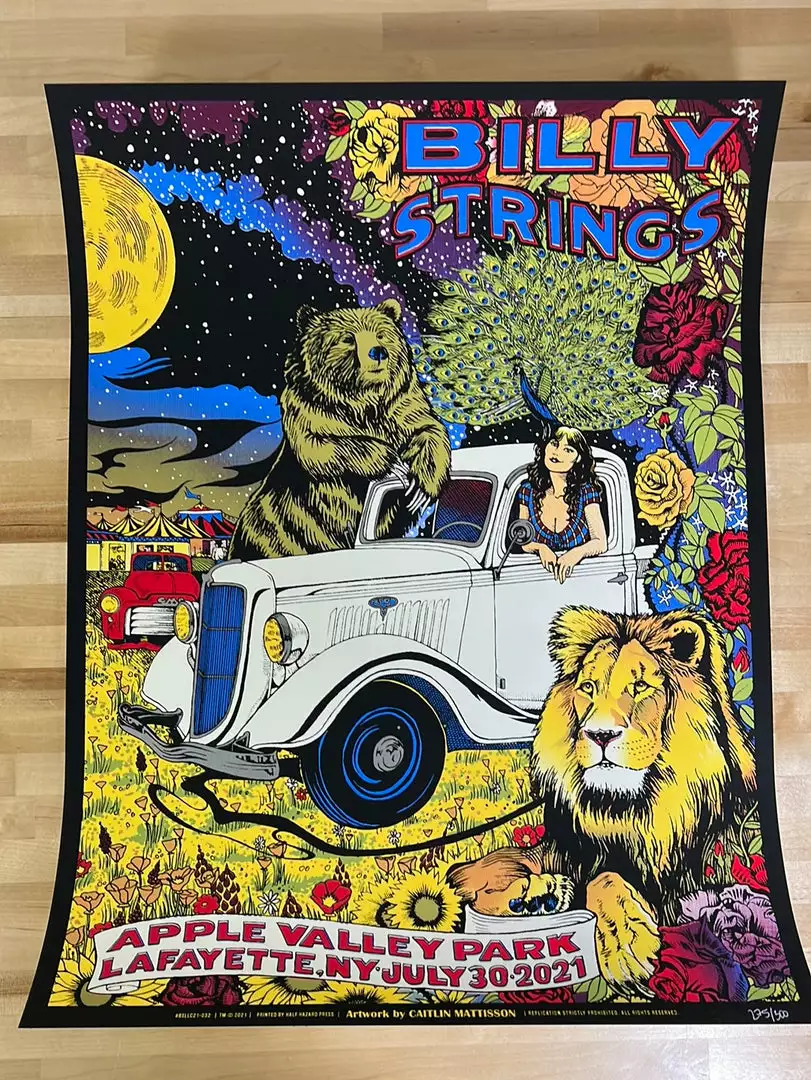 Caitlin Mattisson Gig Posters Billy Strings - 2021 Catlin Mattisson Poster Lafayette, NY Apple Valley 7/30 4 Caitlin Mattisson Gig Posters Billy Strings - 2021 Catlin Mattisson Poster Lafayette, NY Apple Valley 7/30