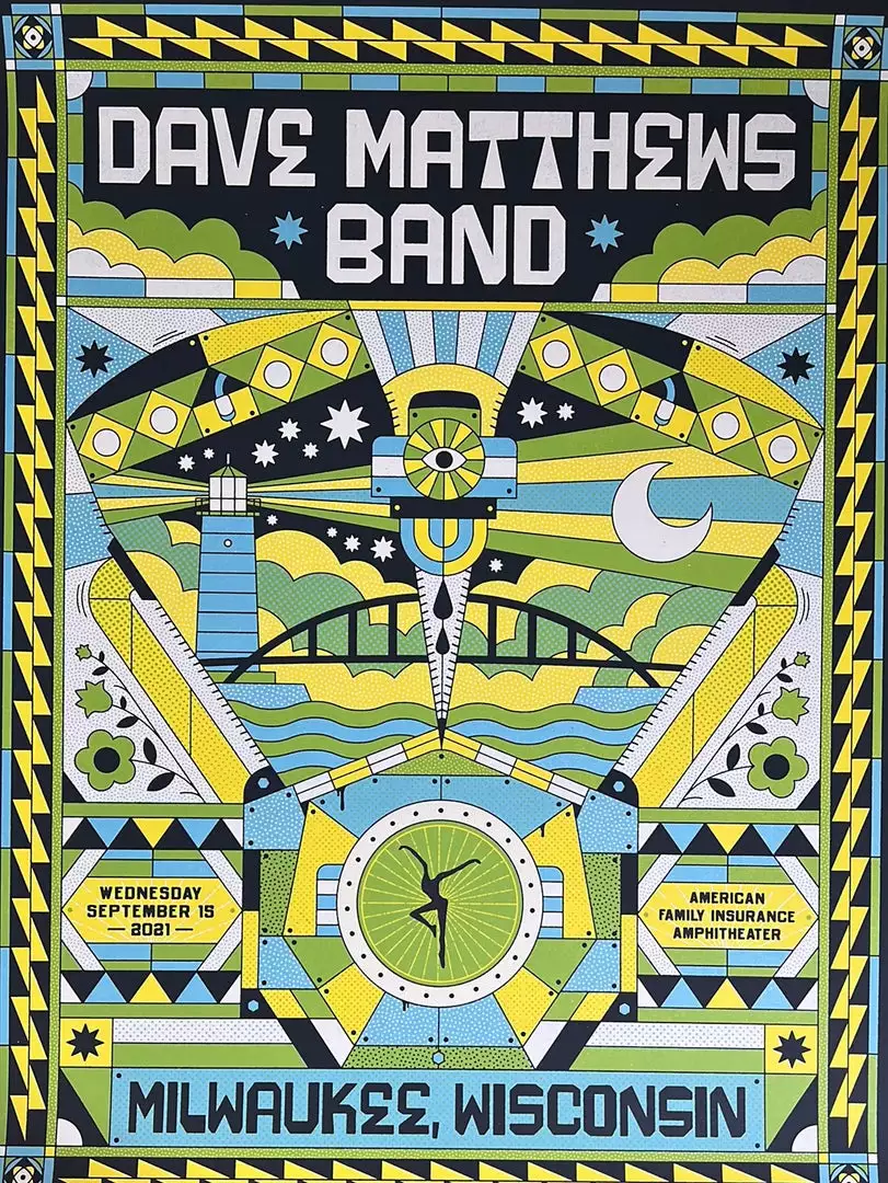 Dave Matthews Band - 2021 The Half And Half Poster Milwaukee, WI AP Gig Posters 3 Dave Matthews Band - 2021 The Half And Half Poster Milwaukee, WI AP Gig Posters