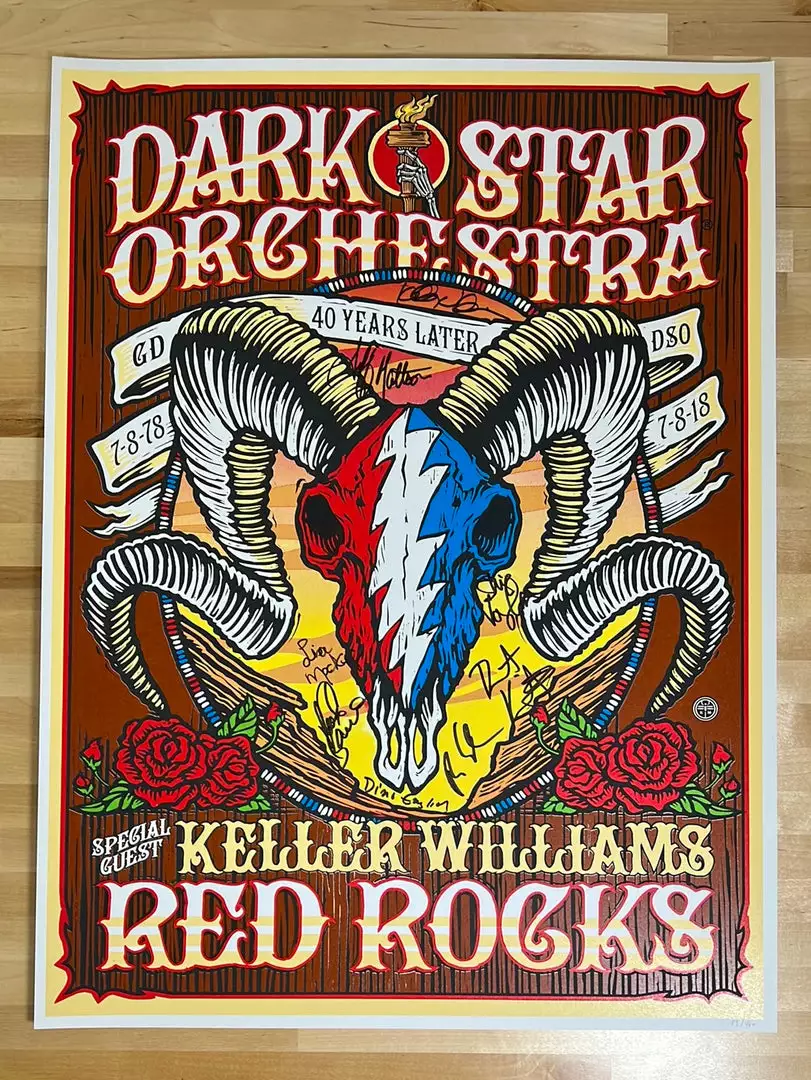 Sold Out Posters Colorado Dark Star Orchestra - 2018 Poster Autographed Red Rocks Morrison, CO 4 Sold Out Posters Colorado Dark Star Orchestra - 2018 Poster Autographed Red Rocks Morrison, CO