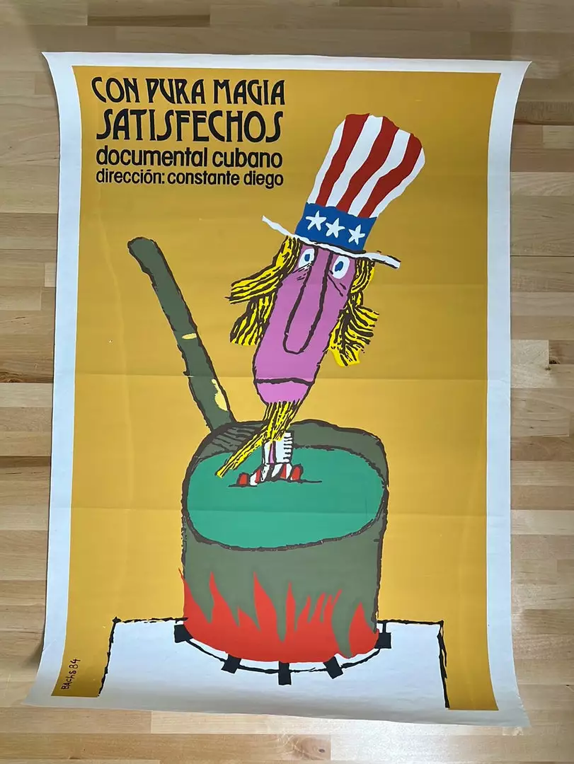 Eduardo Munoz Bachs Con Pura Magia Satisfechos - 1984 Cuban Movie Poster Original Vintage Movie/TV Posters 4 Eduardo Munoz Bachs Con Pura Magia Satisfechos - 1984 Cuban Movie Poster Original Vintage Movie/TV Posters