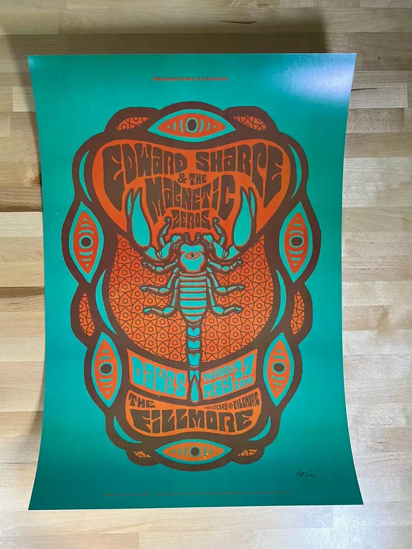 Gig Posters Edward Sharpe & The Magnetic Zeros - 2010 Matt Leunig Poster The Fillmore San Francisco, CA 4 Gig Posters Edward Sharpe & The Magnetic Zeros - 2010 Matt Leunig Poster The Fillmore San Francisco, CA