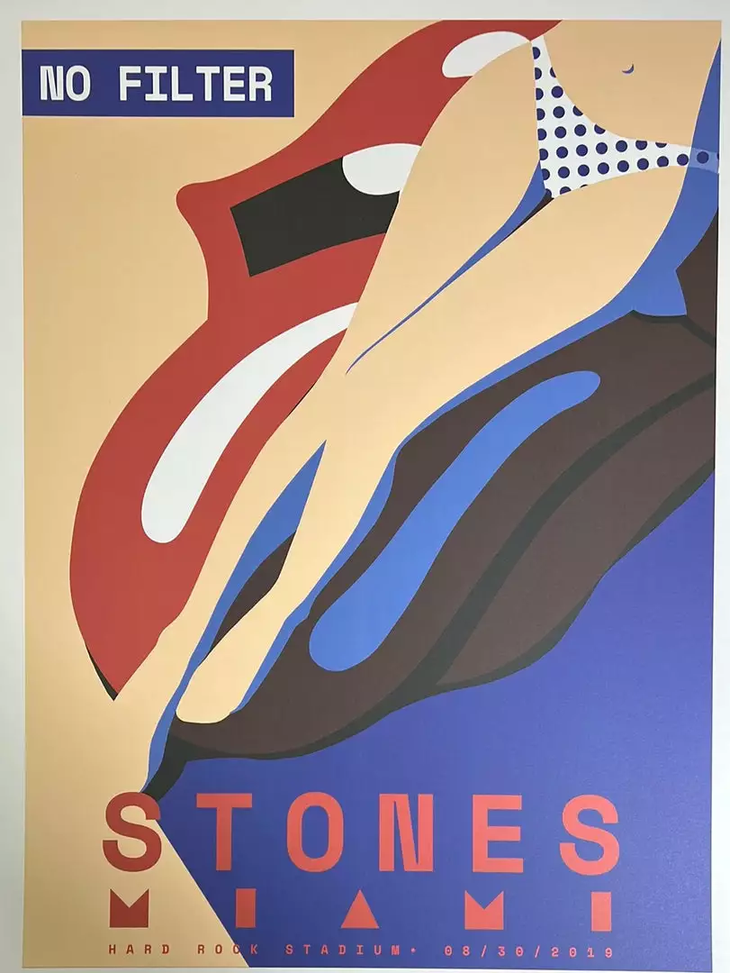 Sold Out Posters Rolling Stones - 2019 Poster No Filter Tour Miami, FL Charlie Watts 3 Sold Out Posters Rolling Stones - 2019 Poster No Filter Tour Miami, FL Charlie Watts