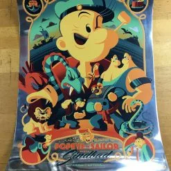 Art Prints Popeye The Sailor Meets Sindbad The Sailor - 2014 Tom Whalen Poster Foil Green V