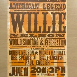Willie Nelson - 2011 Hatch Show Print 6/11 Poster Sparta, Illinois Gig Posters