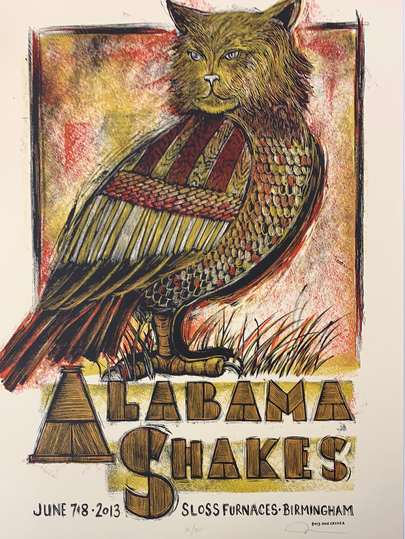 Gig Posters Alabama Shakes - 2013 Dan Grzeca Poster Birmingham, AL Sloss Furnaces 3 Gig Posters Alabama Shakes - 2013 Dan Grzeca Poster Birmingham, AL Sloss Furnaces