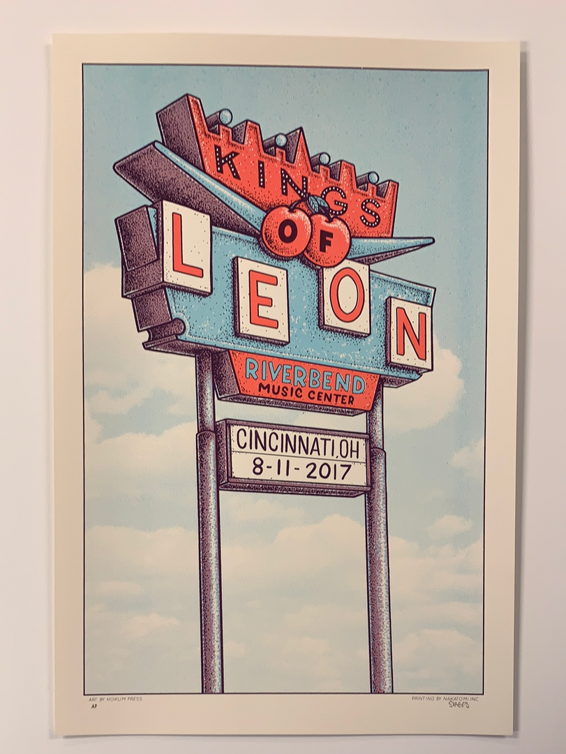 Kings Of Leon - 2017 Tyler Skaggs Poster Cincinnati, OH Riverbend 4 Kings Of Leon - 2017 Tyler Skaggs Poster Cincinnati, OH Riverbend