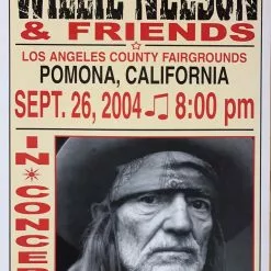Willie Nelson - 2004 Franks Brothers 9/26 Poster Pomona, CA Gig Posters