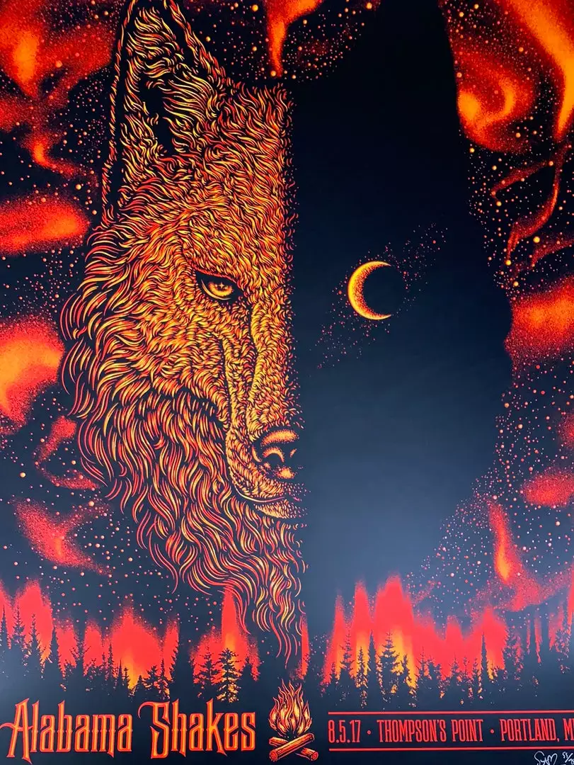 Alabama Shakes - 2017 Todd Slater Poster Portland, ME Thompson's 3 Alabama Shakes - 2017 Todd Slater Poster Portland, ME Thompson's