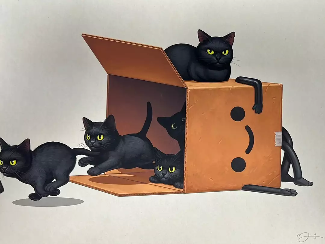 Boxo II (Kitties 2) - 2019 Mike Mitchell Poster Print SOFA Con AP 3 Boxo II (Kitties 2) - 2019 Mike Mitchell Poster Print SOFA Con AP