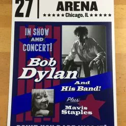 Bob Dylan - 2017 Geoff Gans Poster Chicago Wintrust Arena RED Chicago, IL