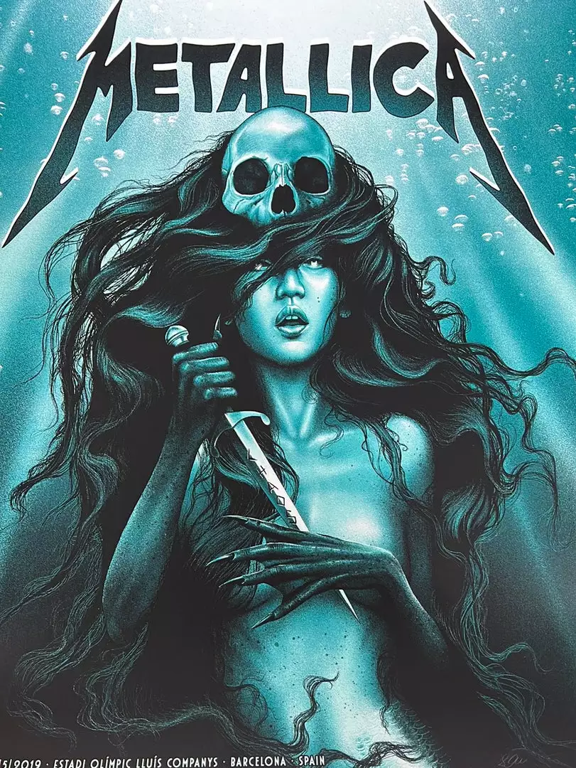 Metallica - 2019 Sara Deck Poster Barcelona, Spain Gig Posters 3 Metallica - 2019 Sara Deck Poster Barcelona, Spain Gig Posters