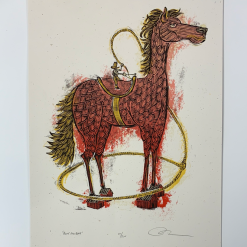 Art Prints Tiny Cowboy - 2009 Dan Grzeca Poster Art Print PINK 21/200