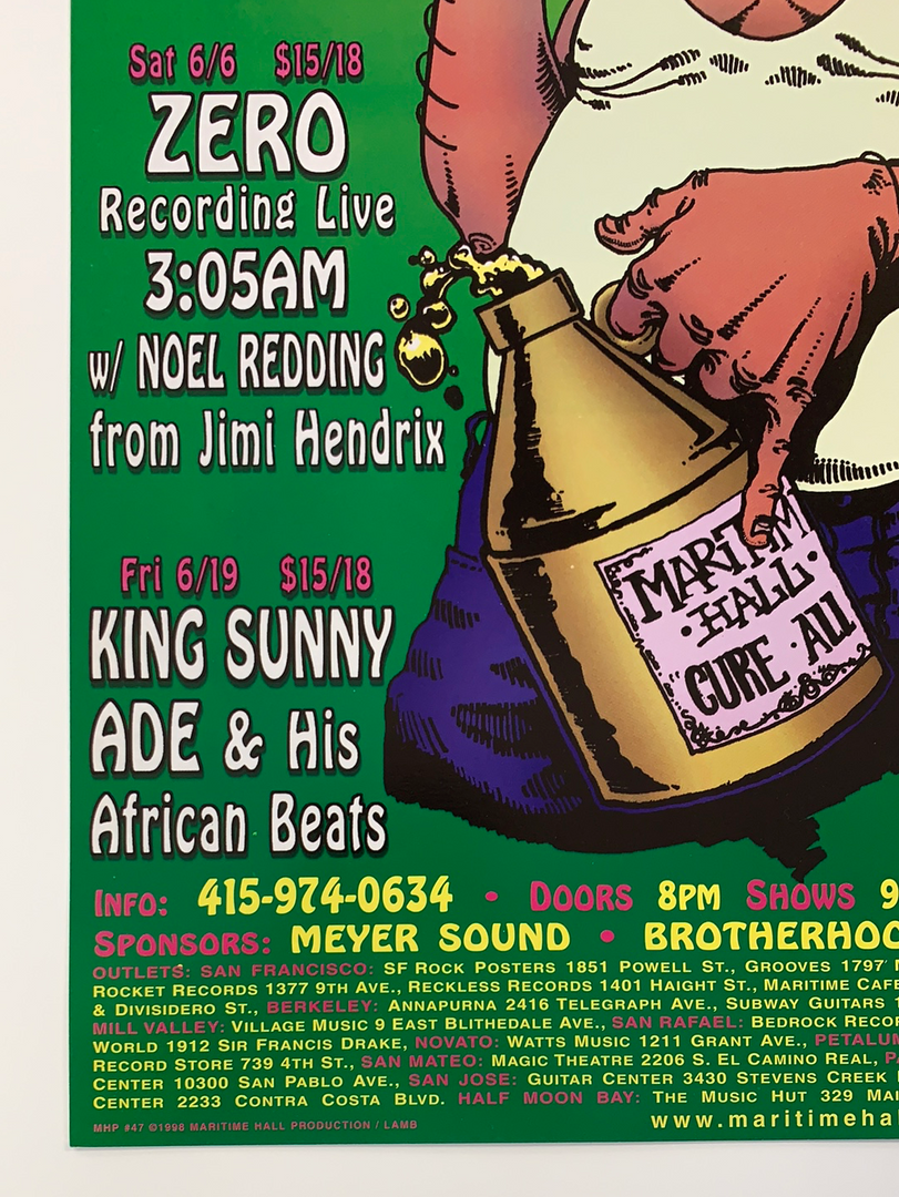 Sold Out Posters MHP 47 Maritime Hall - 1998 Poster June Zero, Soulbrain San Fran 1st Gig Posters 8 Sold Out Posters MHP 47 Maritime Hall - 1998 Poster June Zero, Soulbrain San Fran 1st Gig Posters