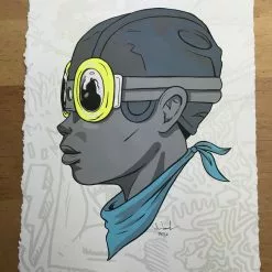 Fly Boy - 2016 Hebru Brantley ORIGINAL Painting Beyond Kirby Flyboy Original Artwork 14 Fly Boy - 2016 Hebru Brantley ORIGINAL Painting Beyond Kirby Flyboy Original Artwork