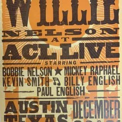Willie Nelson - 2014 Hatch Show Print NYE Poster ACL Live Gig Posters