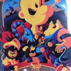 Popeye The Sailor Meets Sindbad The Sailor - 2014 Tom Whalen Poster Foil Blue Va Art Prints