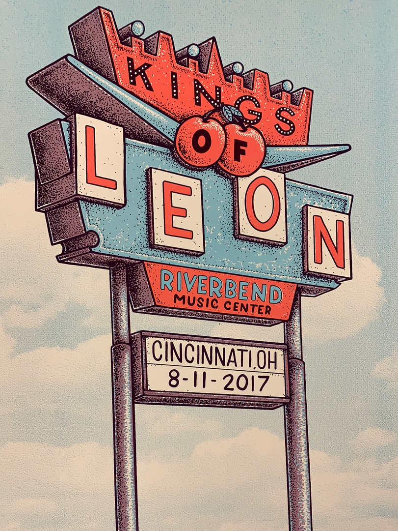 Kings Of Leon - 2017 Tyler Skaggs Poster Cincinnati, OH Riverbend 3 Kings Of Leon - 2017 Tyler Skaggs Poster Cincinnati, OH Riverbend