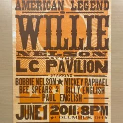 Willie Nelson - 2011 Hatch Show Print 6/1 Poster Columbus, Ohio Gig Posters