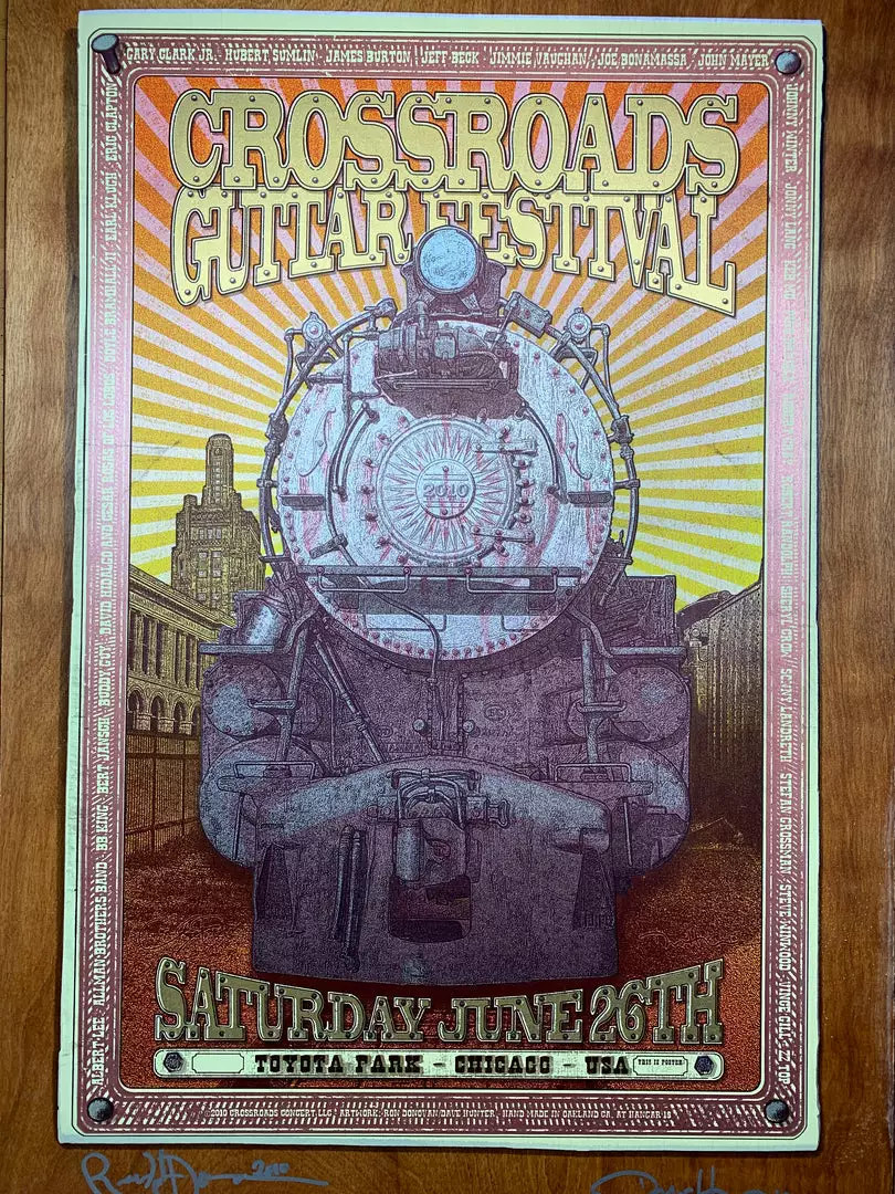 Crossroads Guitar Festival - 2010 Poster Birch Panel Wood Edition Ron Donovan Eric Clapton 3 Crossroads Guitar Festival - 2010 Poster Birch Panel Wood Edition Ron Donovan Eric Clapton