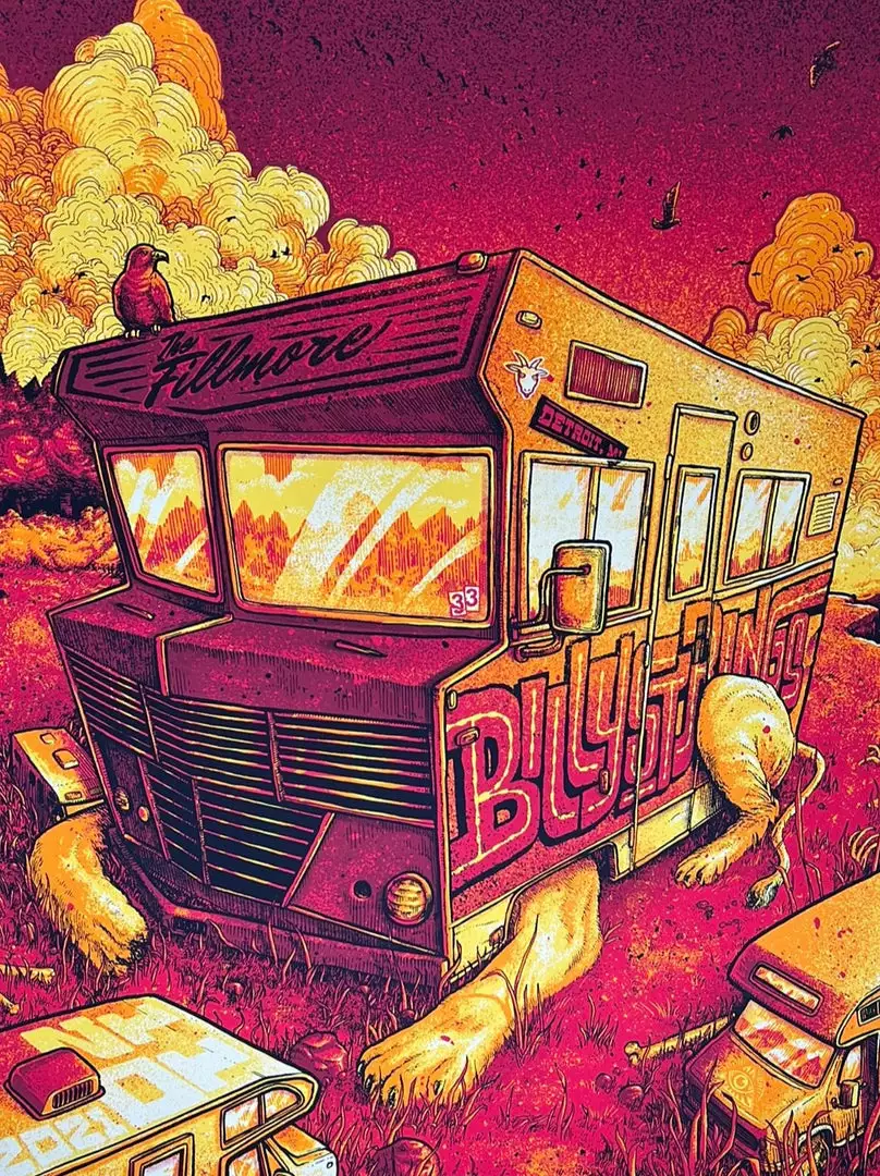 Gig Posters Billy Strings - 2021 Dave Kloc Poster Detroit, MI 11/20 The Fillmore 1st 3 Gig Posters Billy Strings - 2021 Dave Kloc Poster Detroit, MI 11/20 The Fillmore 1st