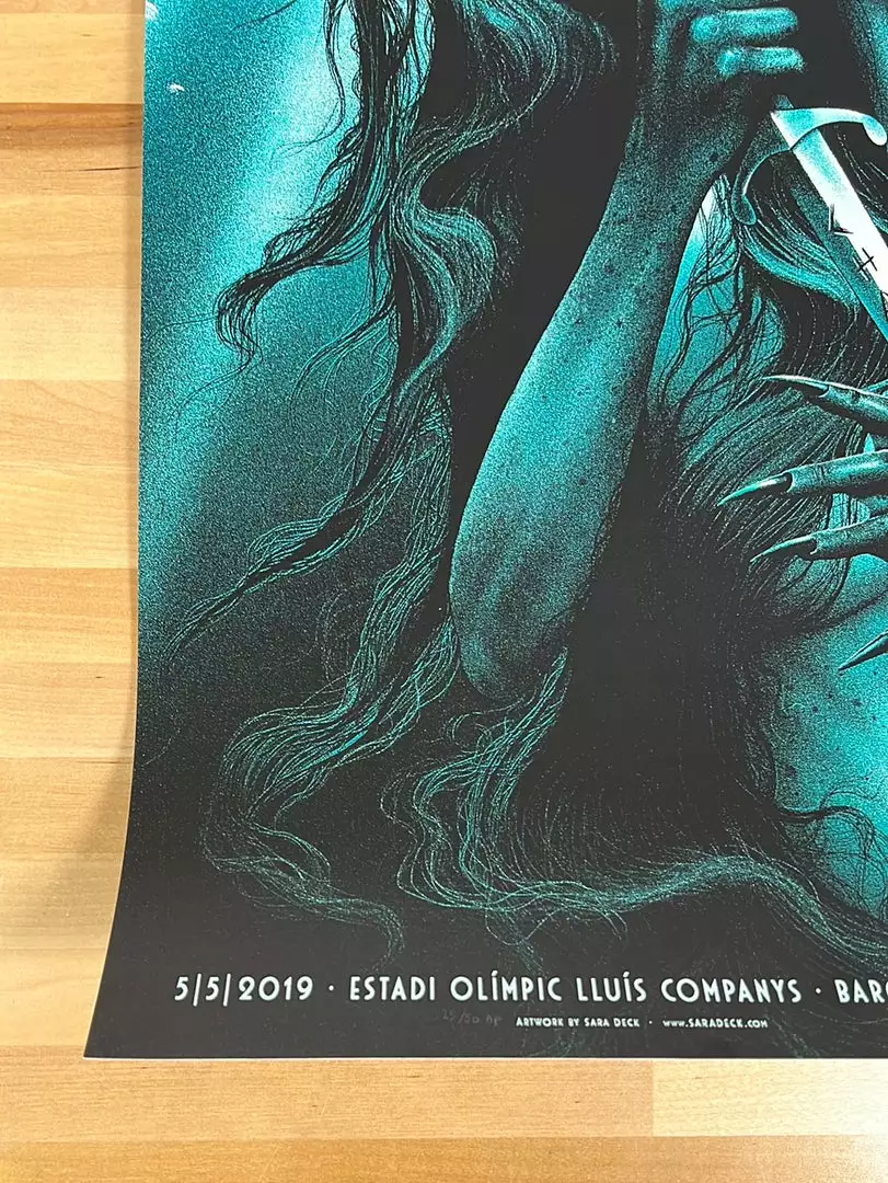 Metallica - 2019 Sara Deck Poster Barcelona, Spain Gig Posters 8 Metallica - 2019 Sara Deck Poster Barcelona, Spain Gig Posters