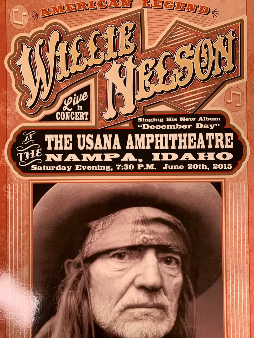 Willie Nelson - 2015 Franks Brothers Poster Nampa, Idaho 3 Willie Nelson - 2015 Franks Brothers Poster Nampa, Idaho