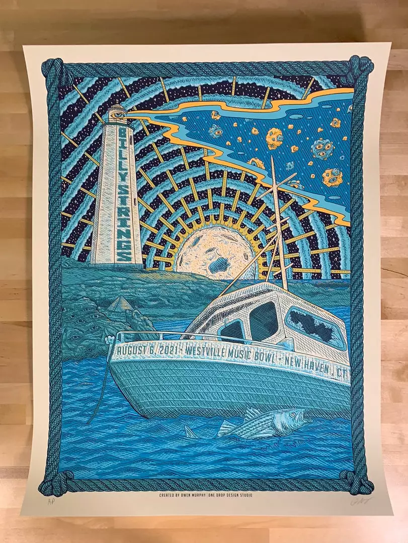 Billy Strings - 2021 Owen Murphy Poster New Haven, CT N1 AP 4 Billy Strings - 2021 Owen Murphy Poster New Haven, CT N1 AP