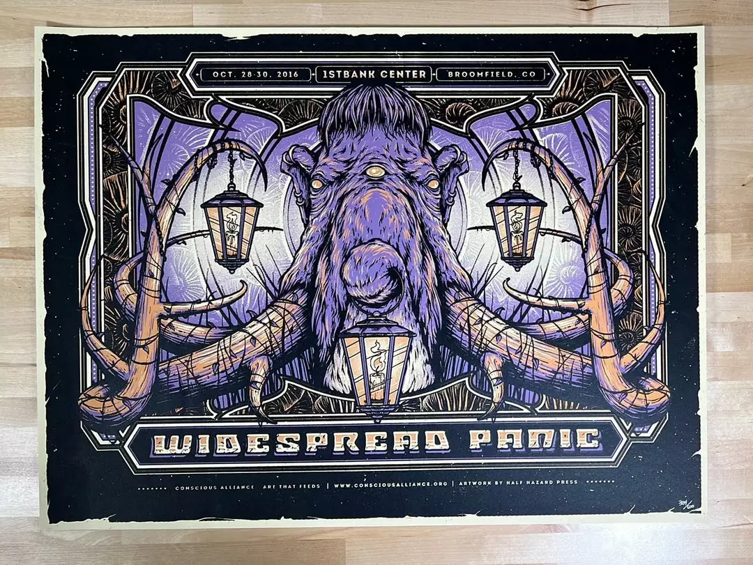 Half Hazzard Press Widespread Panic - 2016 Half Hazard Press Poster Broomfield, CO 4 Half Hazzard Press Widespread Panic - 2016 Half Hazard Press Poster Broomfield, CO