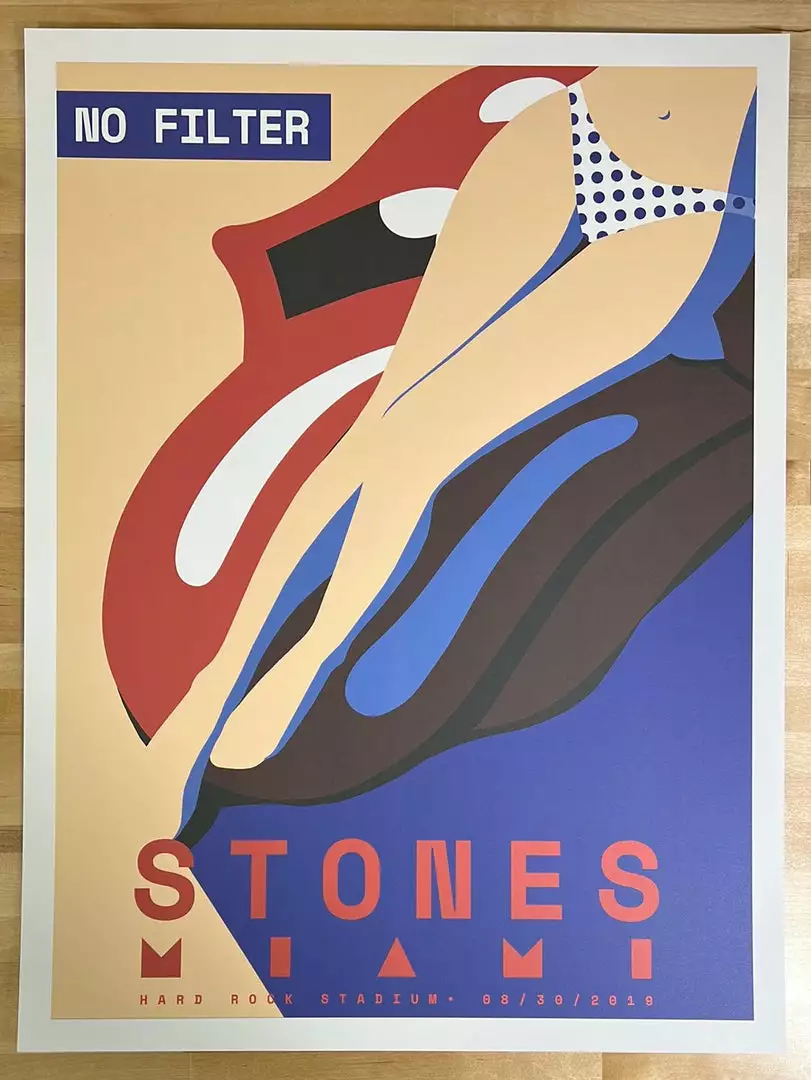 Sold Out Posters Rolling Stones - 2019 Poster No Filter Tour Miami, FL Charlie Watts 4 Sold Out Posters Rolling Stones - 2019 Poster No Filter Tour Miami, FL Charlie Watts