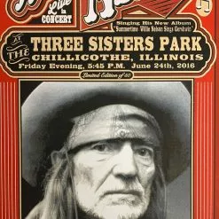 Willie Nelson - 2016 Mattole River Studios Poster Chillicothe, IL