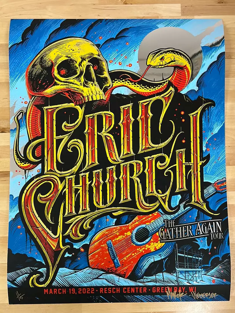 Eric Church - 2022 Maxx242 Poster Green Bay, WI Mirror FOIL 3/19 Foil Posters 4 Eric Church - 2022 Maxx242 Poster Green Bay, WI Mirror FOIL 3/19 Foil Posters